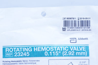 Abbott 23245 Rotating Hemostatic Valve 0.115inch (x)